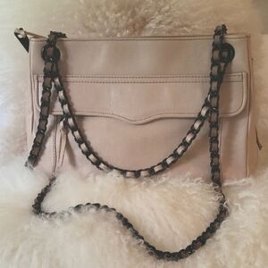 Rebecca Minkoff Dusty Pink Crossbody Bag with Black Chain